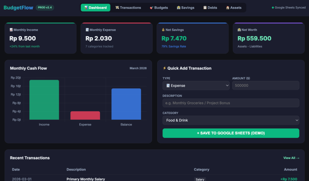 BudgetFlow Financial OS