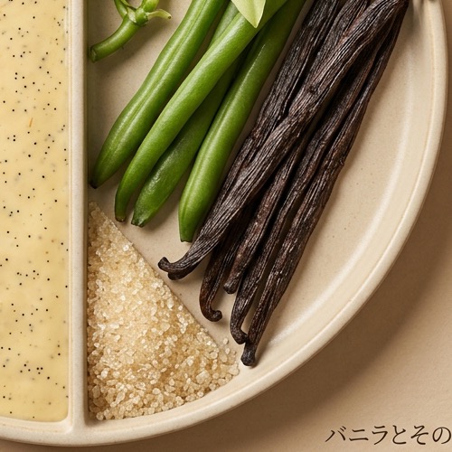 Golden unrefined cane sugar infused with Javanese vanilla pods and black specks